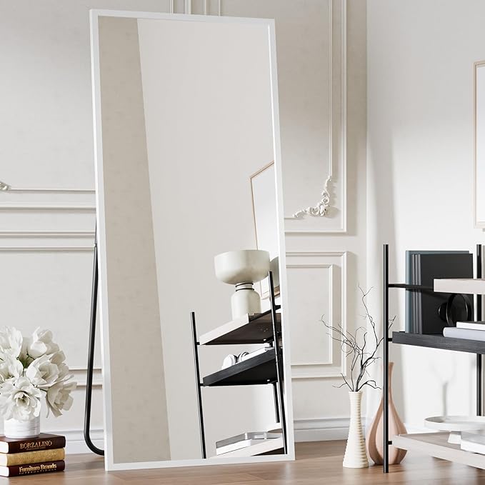 Koonmi 71"x31" Floor Mirror Full Length, Bedroom Floor Body Mirror with Stand, Large Silver Mirror, Leaning, Standing or Hanging Horizontally/Vertically