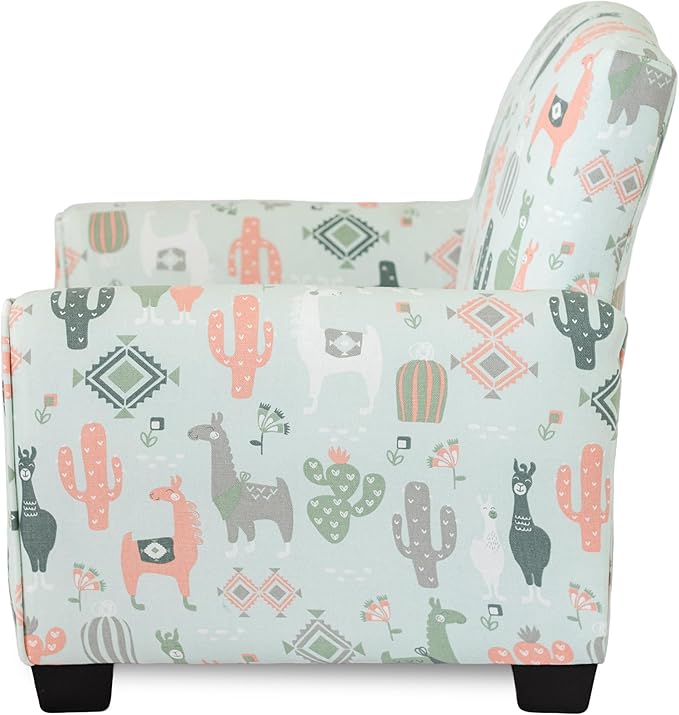 Kid Rocking Chair for Toddlers, Child Chair for Little Kids, Upholstered Toddler Armchair for Children, Comfy and Cute Little Kid Chairs (Legs, Llama Print)