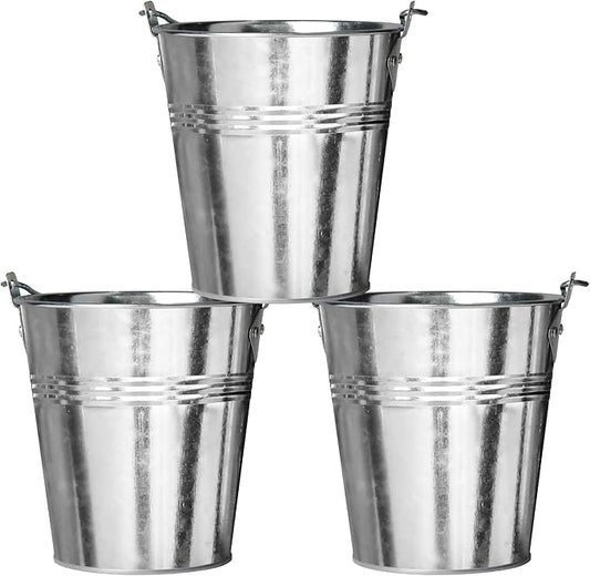 Grease Bucket for Pellet Grill Smokers – 3-Pack Heavy Duty Galvanized Steel Drip Catcher, Rust-Proof 5.6" Diameter, Easy Clean BBQ Accessory