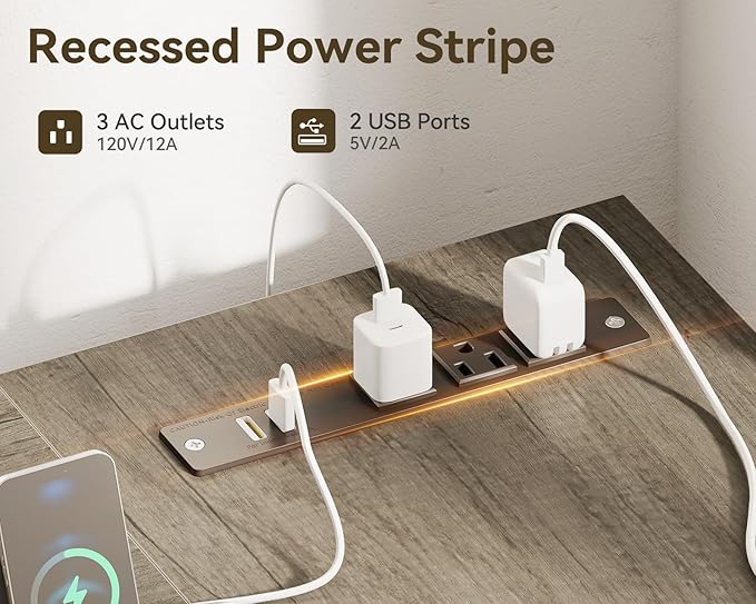 ODK 61'' L Shaped Desk with 4 Drawers, Reversible Corner Desk with Storage, Gaming Table with Power Outlets, USB Ports, PC Case Shelf, Computer Desk for Home Office, Study, Easy Assembly, Gray Oak