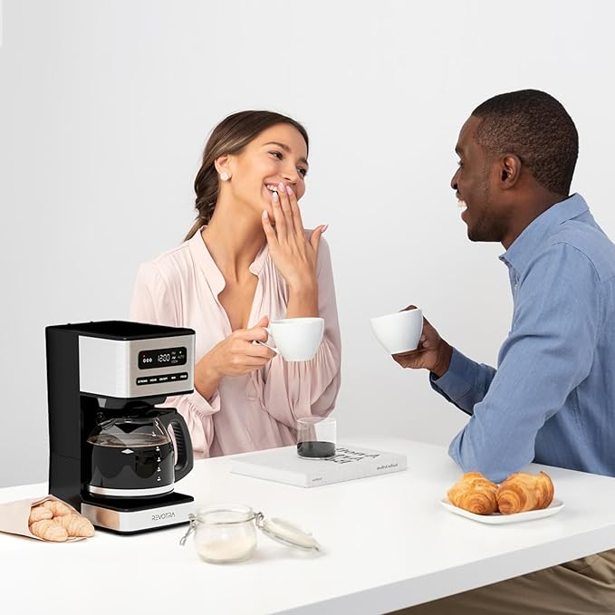 12-Cup Programmable Coffee Maker, Regular & Strong Brew Drip Coffee Machine, 1-4 Cup and Ice Coffee Setting, 24H Timer, Auto Shut-Off, Keep Warm, Pause & Serve