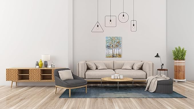 NdcSkyArt Tree Canvas Wall Art - Hand Painted Abstract Forest Painting for Modern Home Décor