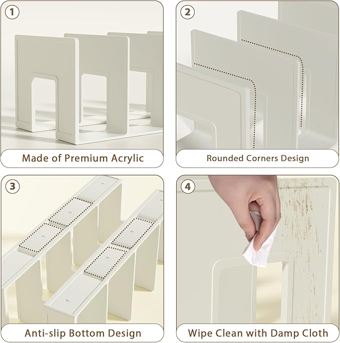 Kids Shoe Rack - 4 Pack Shoe Organizer for Toddlers & Children, Space-Saving Nursery Shoe Storage Shelf, Small Baby Shoes Display Rack for Closet/Entryway, for Desk File Book Organizer(White)