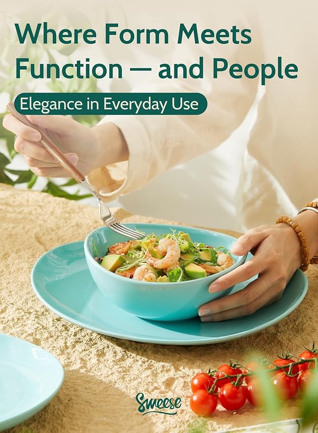 Sweese 18 oz Porcelain Bowls Set - 6 Inch, Set of 6, Multi-Color for Cereal, Soup, Salad - Microwave Dishwasher Safe