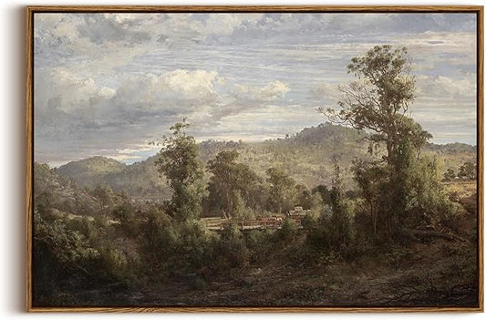 InSimSea Framed Canvas Wall Art Vintage Decor, Nature Landscape Paintings Artwork, Large Prints, Vintage Farmhouse Decor, Retro Wall Decoration for Bedroom Living Room Bathroom, 20"x30"