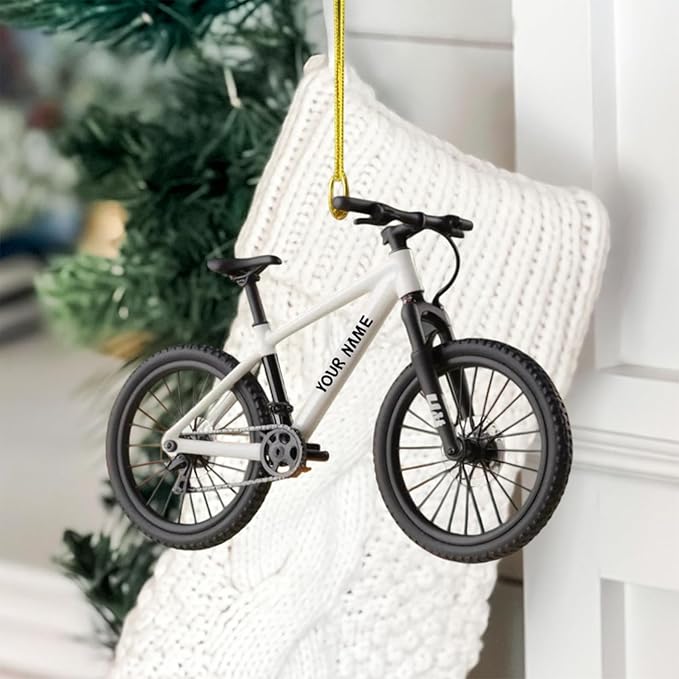 UrbanNEST Personalized Mountain Bike Christmas Ornament, Bicycle Ornaments for Christmas Tree, Mountain Bike Ornament, Bicycle Ornaments, Biker Girl Gifts, Gifts for Cyclist, Xmas Decorations