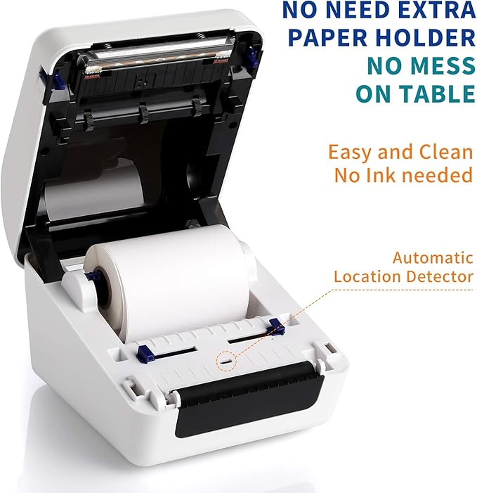 JADENS Bluetooth Thermal Shipping Label Printer - High Speed 4x6 Wireless Label Maker Machine, Support PC, Phone, USB for MAC, Compatible with Ebay, Amazon, Shopify, Etsy, USPS Barcode, Mailing