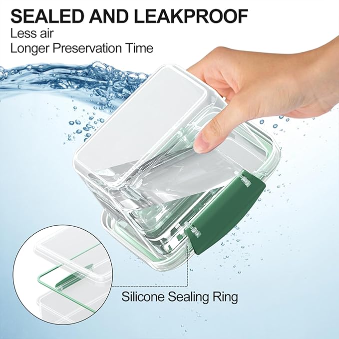 Finorder Food Storage Containers Kit: Set of 6 BPA-Free Plastic Meal Prep Containers with Snap Lids Airtight - Microwave & Dishwasher Safe Stackable Bento Box Set for Home Use/Pantry/Organization