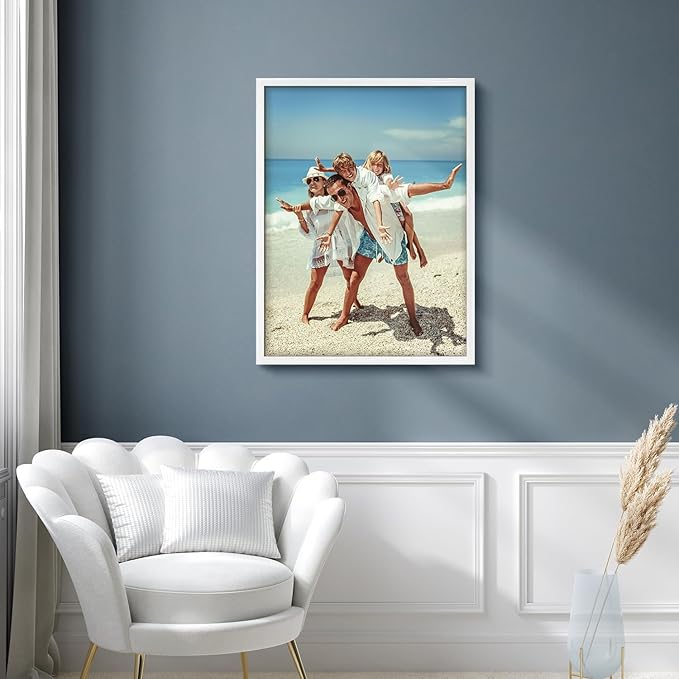 wall26 Custom Framed Poster Wall Art for Living Room, Bedroom Canvas Prints for Home Decoration Ready to Hang - 11"x14" White