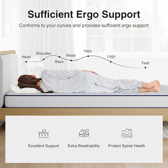 Novilla 8 inch Twin Size Mattresses for Kids, Foam and Spring Hybrid Twin Bed Mattress with Adaptive Foam for Pressure Relieving & Breathable Comfort,CertiPUR-US Certified for Youth & Guest Rooms