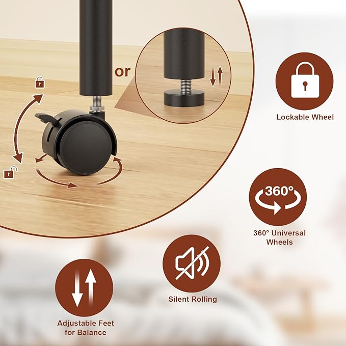 Portable Closets For Hanging Clothes,Wardrobe Closet Racks For Hanging Clothes,Sturdy Clothes Rack Heavy Duty,4-Tier Metal Freestanding Clothing Racks With Shelves, 45" X 16" X 69"