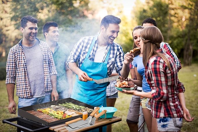 Stanbroil Metal Spatula and Bench Scraper Set for Griddle, Commercial Grade Stainless Steel Flat Top Grill Utensils, Set of 4