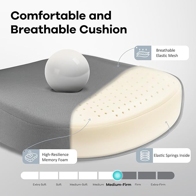 Office Chair,Ergonomic Desk Chair with Adjustable Lumbar Support, Mesh High Back Computer Chair with Flip-up Armrests,Rocking Tilt Rolling Swivel Executive Chair for Home Office Grey