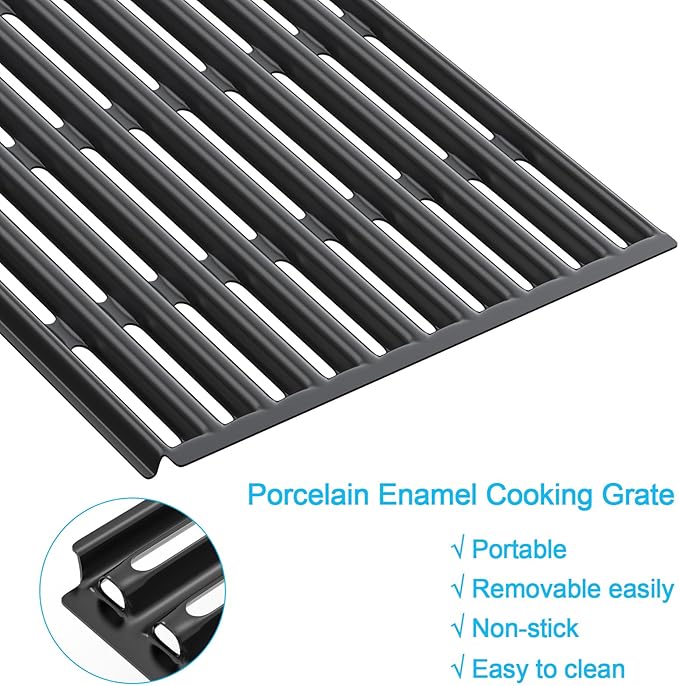 BBQ-PLUS Infrared Emitter Plate and Cooking Grates Replacement Parts for Charbroil Commercial Infrared 3 Burner G466-0025-W1A 463242515 466242515 466242615 463242516 463243016 463367516