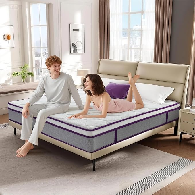 10 Inch Queen Size Mattress,Hybrid Mattress with Pocket Spring,Gel Memory Foam Mattresses in a Box,Medium Firm Queen Mattress for Pressure Relief,Fiberglass Free,CertiPUR-US Certified