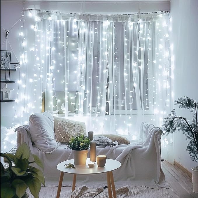 JMEXSUSS 150 LED White Christmas Lights Indoor Outdoor Waterproof, 59 Ft Connectable White String Lights Plug in, 8 Modes Twinkle Fairy Light for Bedroom Room Party Christmas Tree Decor