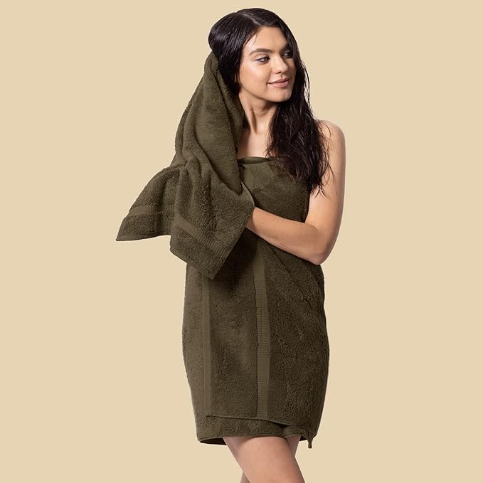 Chakir Turkish Linens 100% Cotton Premium Turkish Towels for Bathroom | 30'' x 60'' Large Bath Towels (4 Piece, Cocoa)