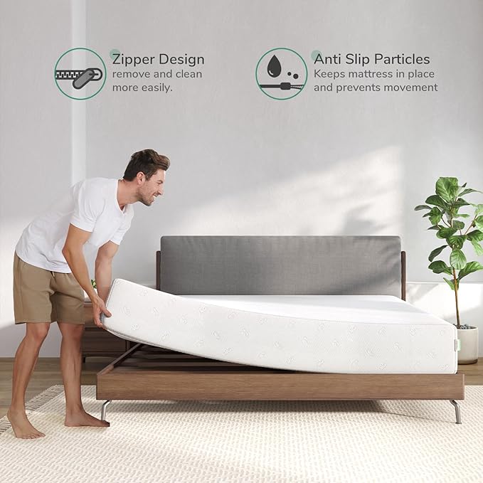 Novilla Twin Size Mattress, 8 Inch Memory Foam Mattress Twin for Pressure Relief & Comfort Sleep, Removable Washable Cover, CertiPUR-US Certified Twin Mattresses in a Box, Medium Firm