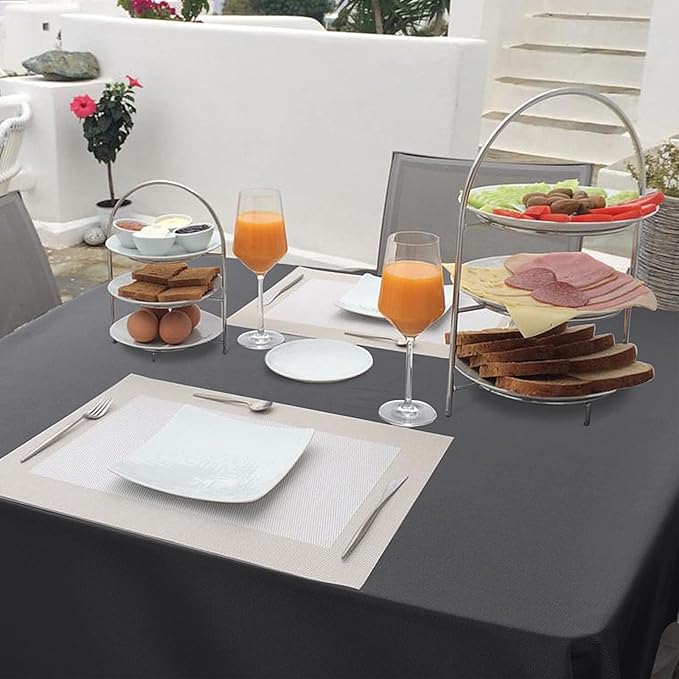 Hiasan Grey Tablecloth for Square Tables - Waterproof and Spillproof Washable Fabric Small Table Cloth for Dining Room Kitchen Party, 40 x 40 Inch