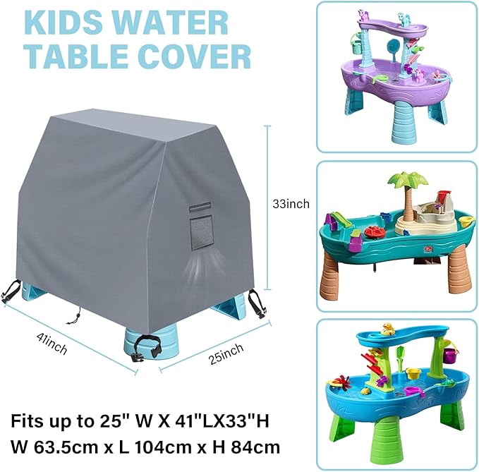 Kovshuiwe Kids Water Table Cover for Step2 Rain Showers Splash Pond Water Table - 420D Waterproof, Dust Proof, Anti-UV Outdoor Toys Cover