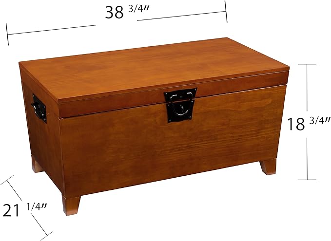 SEI Furniture Pyramid Storage Trunk Coffee Table, Mission Oak