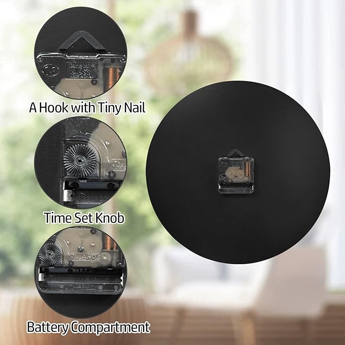 Customized Clocks with Photo for Wall, Custom Photo Wall Clocks with Text for Living Room Bedroom, Personalized 11.6" MDF Round Silent Clocks