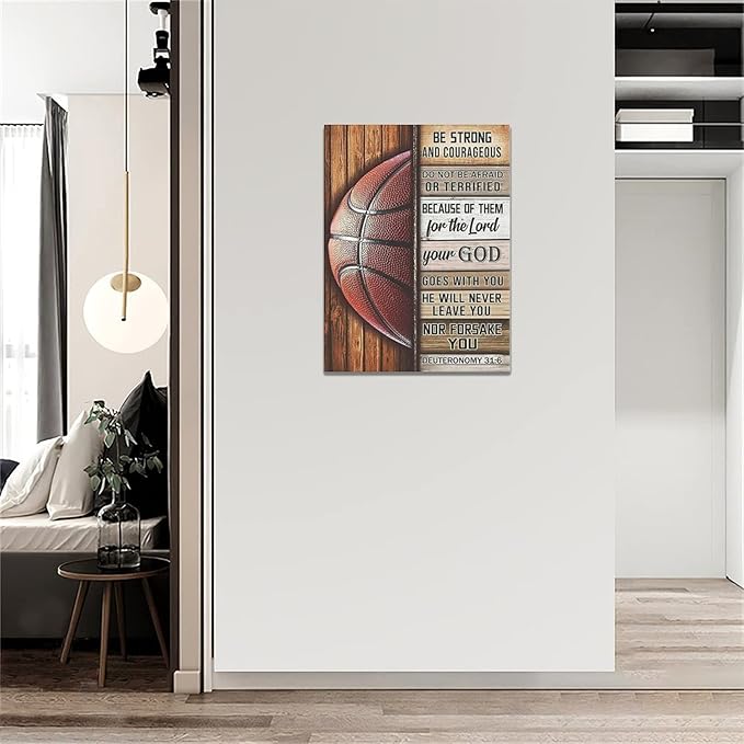 banonaty Basketball Wall Art Basketball Wall Decor Inspirational Quotes Pictures Canvas Prints Basketball Gifts For Coach Player Home Decorations For Boys Room Gym Livingroom Bedroom 12"x16"