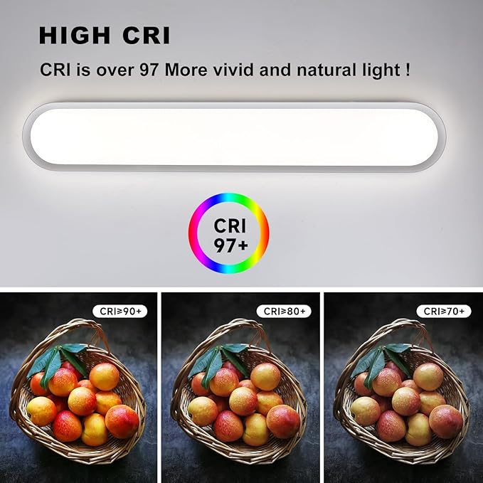 47.1 Inch Dimmable Metal LED Ceiling Light,Slim, Edge Lit - 65W Full Spectrum Linear Ceiling Lamps,3000-6500K Modern Ultra Thin Low Profile Light Fixture for Kitchen, Home & Office Hallway