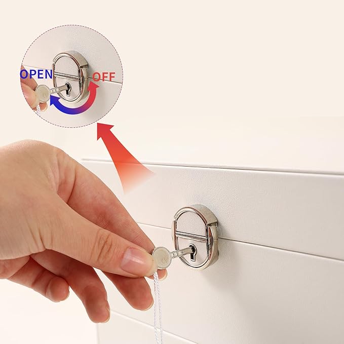 BOOVO Earring Jewelry Box For Women Girl Stud Organizer, 5 Layers Girl Jewelry Organizer Box With Lock Earring Holder Organizer Necklace Ring Jewelry Organizer Box For Girls (White, 5 layer)