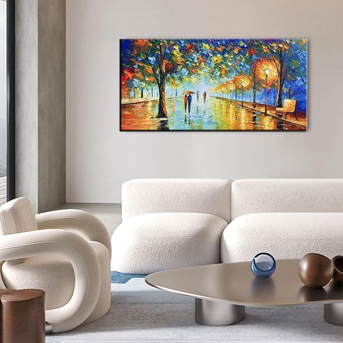Tyed art- Large Contemporary Wall Art Landscape Oil Painting On Canvas palette knife Textured Tree Painting hand-painted Acrylic Abstract Landscape wall art modern canvas painting Living room bedroom bedside sofa background painting 30x60inch