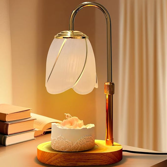 Adjustable Candle Warmer Lamp with Timer: 3 Timing Mode, 4 Level Dimming - House Warming Gifts New Home Room Decor, Birthday Gifts for Women Mom