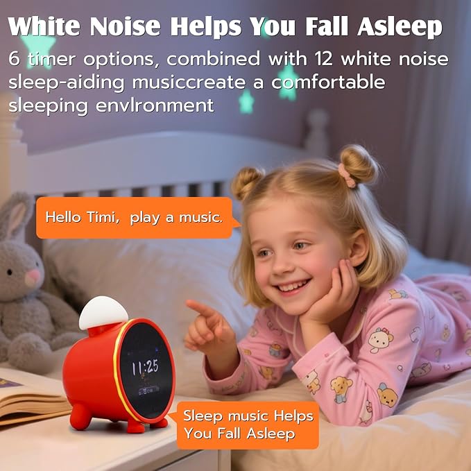 AI Clock Smart Clock with ChatGPT, WiFi Connect Voice Assistant Sound Clock Alarm with 2.8-Inch to Wake Alarm Clock for Toddlers and Kids