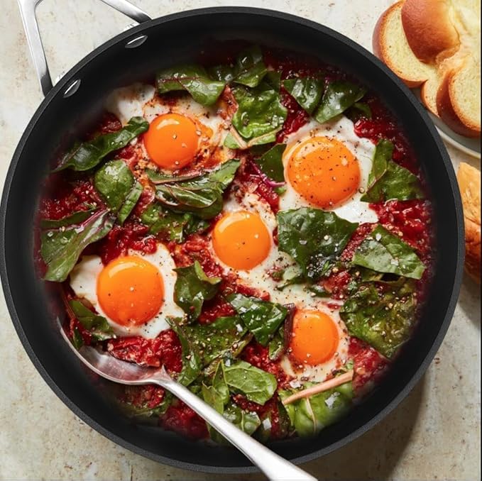 MsMk 3.0 Quart Nonstick Deep Frying with Lid, 9.5 Inch Titanium and Ceramic Nonstick Saute Pan with Lid, Stay Cool Handle, Induction Cookware, Oven & Dishwasher Safe, PFOA PFOS APEO Free