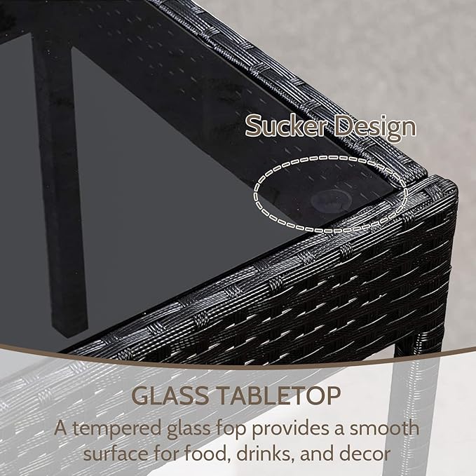 FDW Rattan Furniture Wicker Chair Patio Bristo Set for Outdoor Indoor Use with Loveseats Coffee Table,Blue Cushion, 4-Pieces