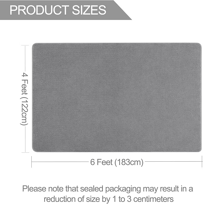 Soft Rugs for Living Room 4x6 Grey, Minimalist Area Rug for Bedroom Nursery Dining Table Dorm, Throw Rugs for Men Boys Girls Kids Room Indoor Floor Carpets