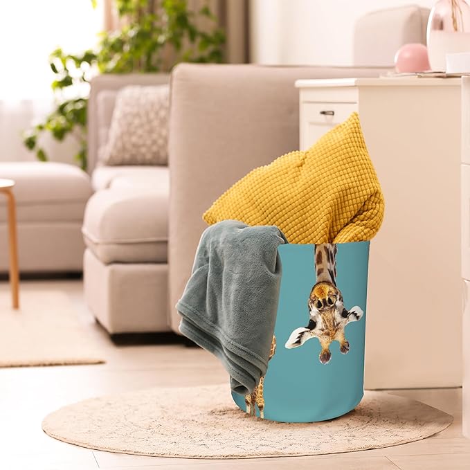 Laundry Hamper, Funny Giraffe Laundry Basket,Waterproof Foldable Storage Bin for Bedroom,Clothes Organizer Basket,Toys Box 16x20 Inch