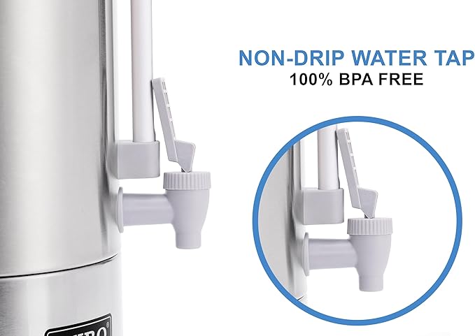 SYBO SR-CP-100B Commercial Grade Stainless Steel Percolate Coffee Maker Hot Water Urn for Catering, 100-Cup 16 L, Grey