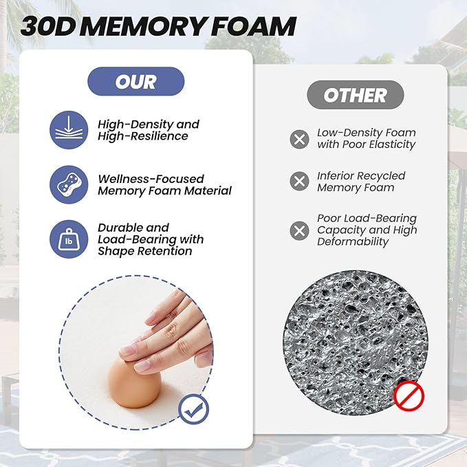 Crestlive Products 50x20 Inch Adirondack Chair Cushions Set of 2 Outdoor Rocking Chair Cushions Water Resistant