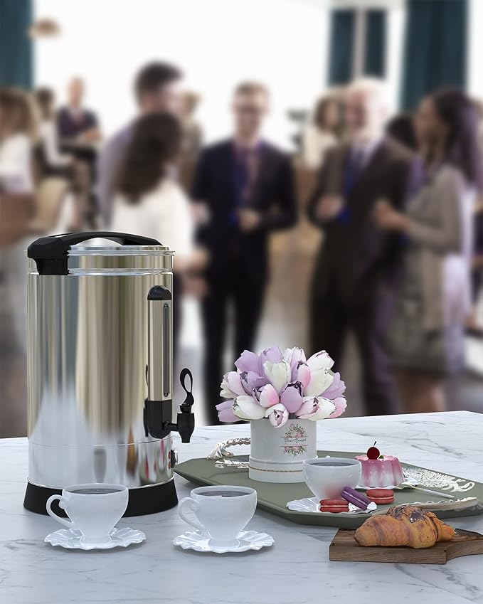 120 Cup Commercial Coffee Maker, [Quick Brewing] [Food Grade Stainless Steel] Large Coffee Urn Perfect For Church, Meeting Rooms, Lounges, and Other Large Gatherings-18 L