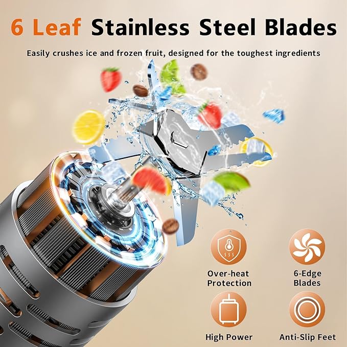 Blender for Shakes and Smoothies With 54oz Glass Jar, 4 Speed Settings, Countertop Blender for Frozen Fruit Drinks, Smoothies, Sauces, 750 Watts, Gray