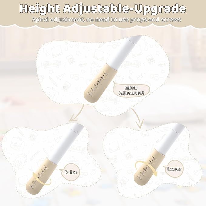 Toddler Table and 2 Chairs Set, Height Adjustable Kids Table and Chairs, 31.5''L x 23.6''W, Marble Pattern & Graffiti Desktop, Children Multi-Activity Table for Home/Daycare/Classroom