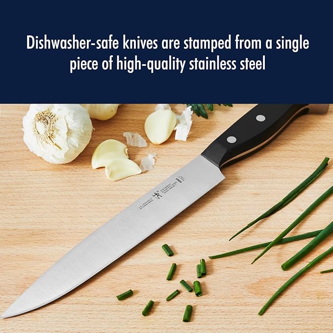 HENCKELS Statement Razor-Sharp 8-inch Slicing Knife, German Engineered Informed by 100+ Years of Mastery, Black/Stainless Steel