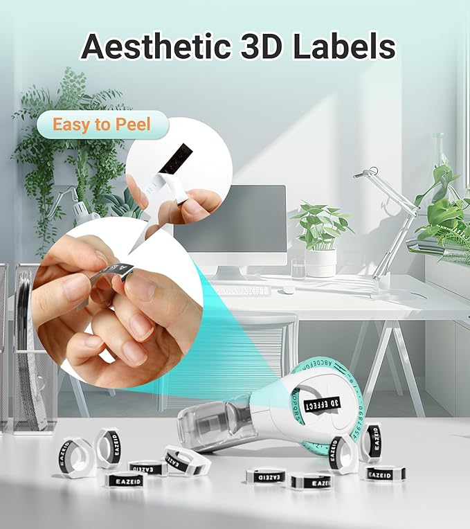 Embossed Label Maker Machine with Tapes, Retro Embossing Label Maker Manual, 3D Vintage Embosser Labeler with 10 Rolls 3/8 Inch Embossed Label Tapes for Home, DIY Scrapbooking Crafting