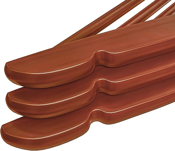 Utopia Home Premium Wooden Hangers 20 Pack - Durable & Slim Coat Hanger - Suit Hanger with 360-Degree Rotatable Hook - Wood Hangers with Shoulder Grooves (Cherry Color)
