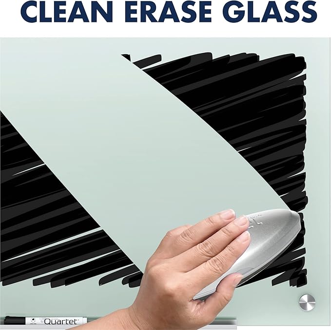 Quartet Whiteboard, Glass Dry Erase Board, Non-Magnetic, 6' x 4', Infinity Frameless Mounting, Frosted Surface, Accessory Tray and 1 Dry Erase Marker (G7248F)