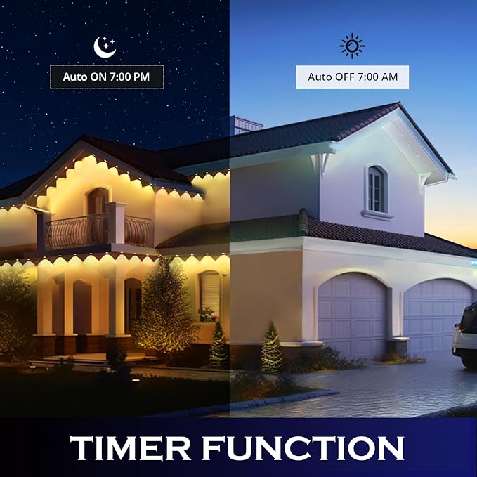 wowlite Permanent Outdoor Lights 50FT, RGBIC Smart Eave Lights with 36 LEDs, IP67 Waterproof, 110+ Scene Modes for House, Daily & Holiday Decorations, Christmas, Compatible with Alexa & Google