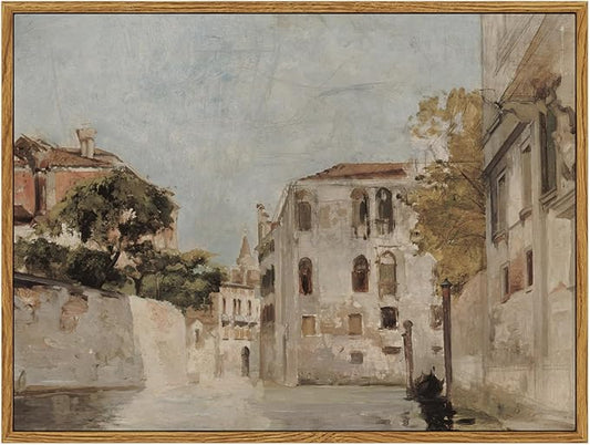 InSimSea Framed Wall Art for Living Room Classical Cityscape Artwork Wall Decorations View of Venice Canvas Prints Bathroom Pictures Farmhouse Office Home Wall Decor 12x16in