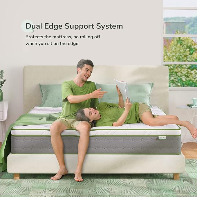 Novilla Twin Mattress, 10 Inch Hybrid Pillow Top Twin Size Mattress in a Box with Gel Memory Foam & Individually Wrapped Pocket Coils Innerspring for a Cozy & Peaceful Sleep