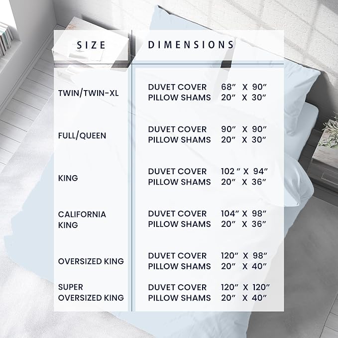 Kotton Culture 120"x120" 1 Pc Super King Plus/Super Oversize King Duvet Cover Only 100% Egyptian Cotton - 600 TC, Zipper Closure & Corner Ties - Fits Only Extra Large Inserts - Blue Sky