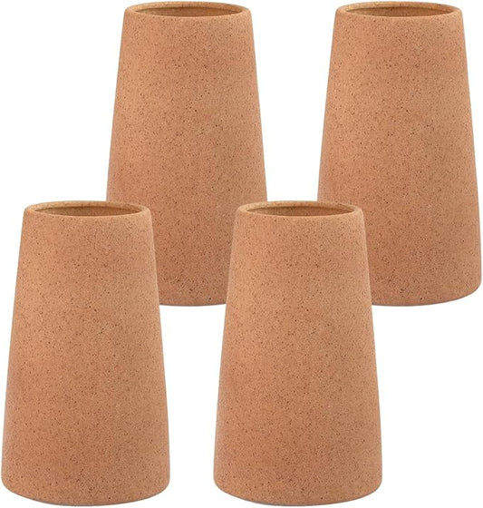 Simple Vase for Flowers Plants, Matte Vases for Modern Table Shelf Home Decor Wedding Boho Decor, 6" H Frosted Elegant Ceramic Vase for Pampas Grass Fluffy Stem Bouquet Lavender Flowers (Brown, 4)